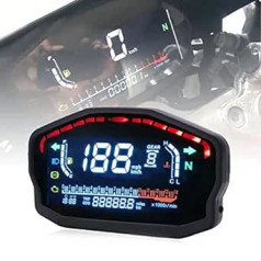 PACEWALKER Universālais spidometrs Motocikla LED LCD spidometrs Digitālais odometra fona apgaismojums 1,2,4 cilindram BMW Honda Ducati Kawasaki Yamaha (nepieciešama profesionāla uzstādīšana)