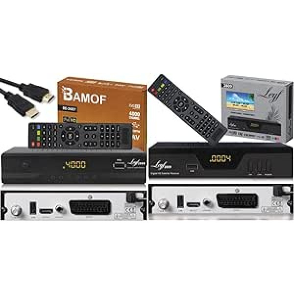 Bamof BE-2607 digitālais satelīta uztvērējs un Leyf 2809 digitālais satelīta uztvērējs (HDTV, DVB-S/S2, HDMI, SCART, 2X USB 2.0, Full HD 1080p) [iepriekš ieprogrammēts Astra Hotbird Türksat]