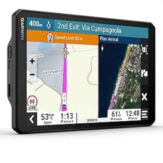 Garmin Camper 1095 EU — 10 collu (25,7 cm) displejs dzīvojamajām mājām un treileriem, iepriekš instalētas 3D kartes Eiropai un Dienvidāfrikai, reāllaika satiksmes informācija, kempinga datu bāze