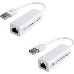 Affaires-Plus Network Adapter Gigabit 100 Mbit LAN USB 2.0 USB A to RJ45 PC Laptop Ultrabook Tablet Windows Mac White (2 x White)