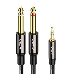 6.35mm to 3.5mm Stereo Audio Cable 1m Speaker Cable for Computers, CD Players, Multimedia Speakers and Amplifiers