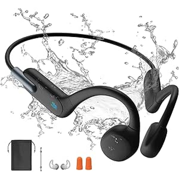 sayrelances Bone Conduction Austiņas Peldēšanai IP68 Ūdensizturīgas Austiņas Peldēšanai Zemūdens austiņas ar MP3 atskaņotāju Iebūvēta 32G atmiņa Open Ear Austiņas peldēšanai sporta zālē