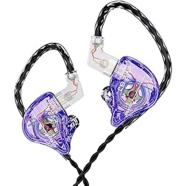 Yinyoo KBEAR Storm austiņas ar iebūvētu ausu monitoru dziedātājiem, bundziniekiem, mūziķiem, basģitāristiem, augstas izšķirtspējas vadu in-ear austiņas, pielāgots IEM, noņemams sudrabots OFC kabelis