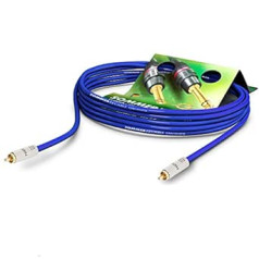 Sommer Cable 0.9 m S/PDIF RCA Digital Cable 75 Ohm | Subwoofer | Video | SC-Vector 0.8/3.7 | 2x HI-CM12-BLK Connector | VT2I-0090 - Blue