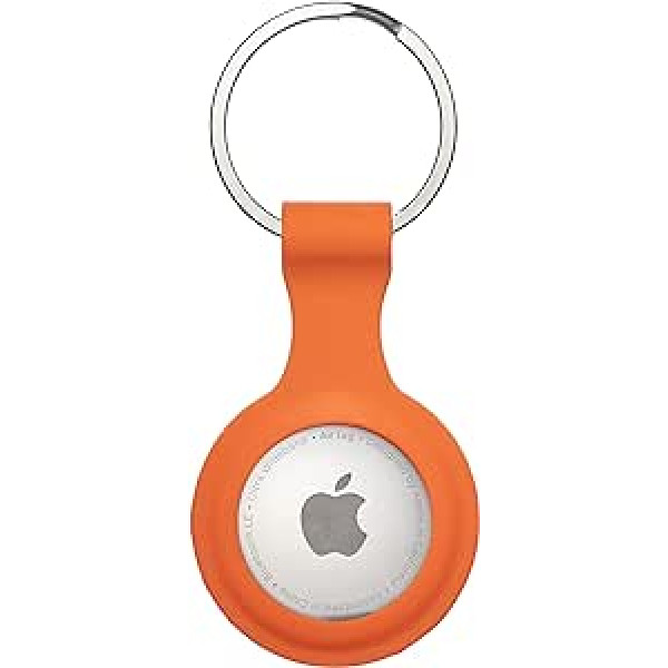 AirTag silikona aizsargmaciņa vāciņš priekš Apple AirTag GPS izsekotāja Bluetooth atslēgu piekariņš ar atslēgu piekariņu Bluetooth drošības atslēgas somas bagāžas velosipēdi, skrāpējumiem izturīgi oranži