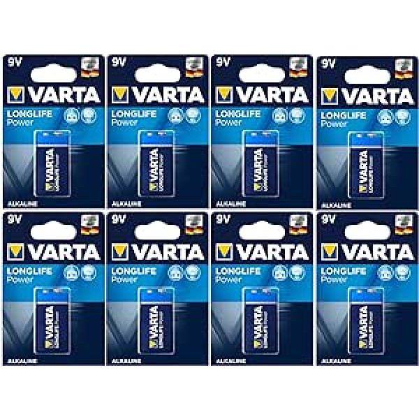 Varta 4922 High Energy 6LR61 sārma akumulators 9 V, izmērs Mn1604 BL10, 10 pack.)