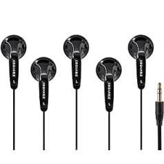 5 pāri Yinyoo KBEAR Stellar austiņas HiFi stereo IEM, trokšņu izolācija 15,4 mm spēcīga magnētiska kustīga spole PET membrānas stereoaustiņām (gaiši melnas, bez mikrofona)