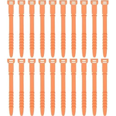 uxcell Silikon-Kabelbinder, 11,4 cm, Wiederverwendbar, elastīgs Kabelbinder, Organizer für Kabel, USB-Lademanagement, Lebensmittelaufbewahrung, Orange, 20 Stück