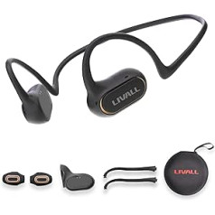 LIVALL Open Ear bezvadu Bluetooth 5.2 sporta austiņas, sviedru, ūdensizturīgas, vieglas, bezvadu austiņas skriešanai, sporta zālei, riteņbraukšanai, austiņas ar ķiveres stiprinājumiem, LTS21 Open Run Pro