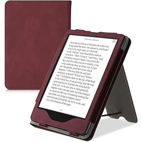 kwmobile pārvelkamais futrālis, kas saderīgs ar Amazon Kindle Paperwhite (11. paaudze — 2021) — rokas siksniņa — tumši sarkana