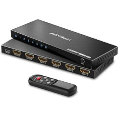 HDMI 2.1 Switch 4K 120Hz, AVIDGRAM 8K HDMI Switch 5 in 1 Out ar IR tālvadības pulti, HDMI Switcher 5 Port Auto Selector Hub atbalsts 8K 60Hz 48Gbps VRR HDCP2.3 HDR10 Xbox Series X PS5