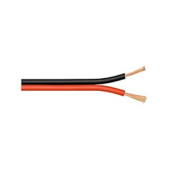 Goobay 56707 garsiakalbio kabelis 2 x 0,5 mm² CCA suvytas / garsiakalbio kabelis / garso kabelis / garso kabelis / žemųjų dažnių garsiakalbio kabelis / raudonas / juodas / 100 m