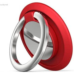 360 laipsnių sukimasis, tingus laikiklis, mobiliojo telefono žiedo laikiklis automobilio magnetiniams kabliams, tinka įvairiems telefonų modeliams (raudonas)