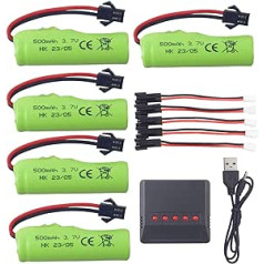 ZYGY 5gab 3.7V 500mAh litija akumulators + 5-in-1 lādētājs priekš DE35 DE38 DE40 DE44 DE55 TS201 TD202 TD161 DE50 TB202 TB201 TM201 TM202 Automašīna ar tālvadības pulti TM201 TM202 Automašīnas tālvadības pults 8.