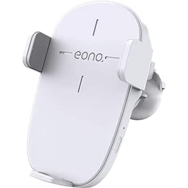 Eono C3-15W Qi bezvadu automašīnas tālruņa lādētājs Bezvadu automašīnas tālruņa lādētājs mobilā tālruņa turētājs Auto ar uzlādes funkciju Automašīnas lādētāji iPhone Huawei (balts)