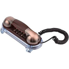 Retro Corded Telephone, Vintage Corded Landline Telephone, Elegant and Ergonomic Design, Base Lighting, Wall and Desk Mounting, Manual in Spanish (Red Copper)