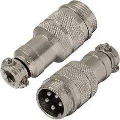 AЕRZETIX - C69052 - Set of 2 Micro Aviation Connectors Male GX16 5-Pin for Cable - for Soldering