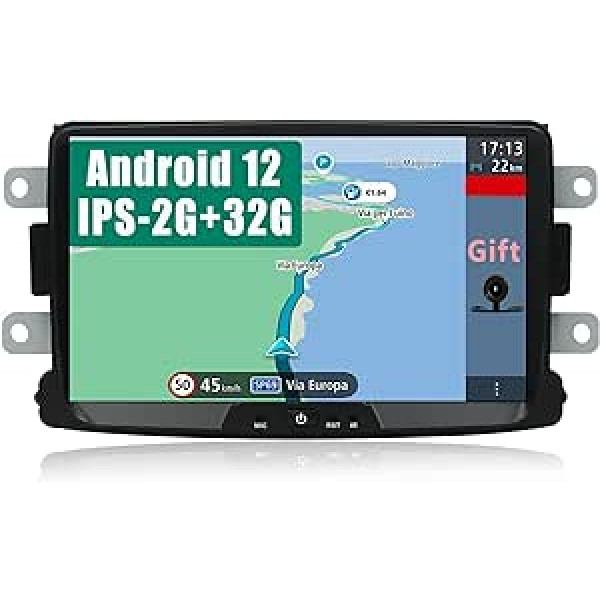 YUNTX Android 10 automašīnas radio saderīgs ar Dacia Sandero/Renault Duster/Logan - 8 collu GPS ar navigāciju Bluetooth - 2G32G / Dab+ / Stūres vadība / USB / Carplay / WiFi / 4G / MirrorLink