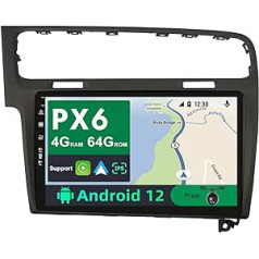 BXLIYER PX6 Android 12 IPS automašīnas radio priekš Golf 7 (2013-2018) - 4G + 64G - bez atpakaļgaitas kameras - 2 DIN 10,1 collas - DAB stūres vadība WiFi CarPlay Android automašīnas HDMI 4K video AHD ātra palaišana -