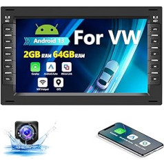 [2+64G] Android 13 Carplay automašīnas radio priekš VW T5 Golf 4 Bora Polo MK5 Sharan Jetta Peugeot 307 ar Android Car Mirror Link, 7 collu skārienekrāna stereo ar Bluetooth GPS WiFi FM/RDS HIFI SWC + AHD