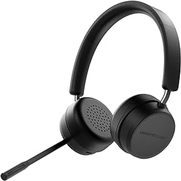 Energy Sistem Wireless Headset Office 6 Austiņas Biroja videozvani Tāldarbs (Bluetooth® 5.0 tehnoloģija, HQ balss zvani, atmiņas putu ausu spilventiņi, ātrā uzlāde) — melns