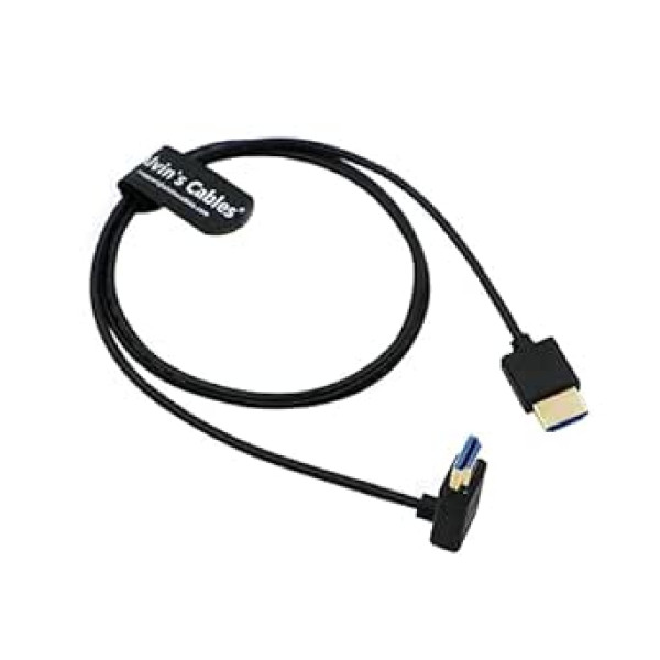 Alvin's Cables 8K HDMI 2.1 High Speed Slim HDMI Straight to HDMI Up Angled Cable for Atomos Ninja V Monitor, Z CAM E2, for Sony FS5 | FS7| A7S3 Cameras 39.4