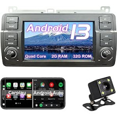 Android automašīnas radio priekš BMW E46 Rover 75 MG ZT [Android 13 Quadcore 2G RAM + 32G ROM] ar Carplay/Android Car/GPS navigāciju/Bluetooth/WiFi/FM RDS radio/SWC/DAB/OBD/TPMS