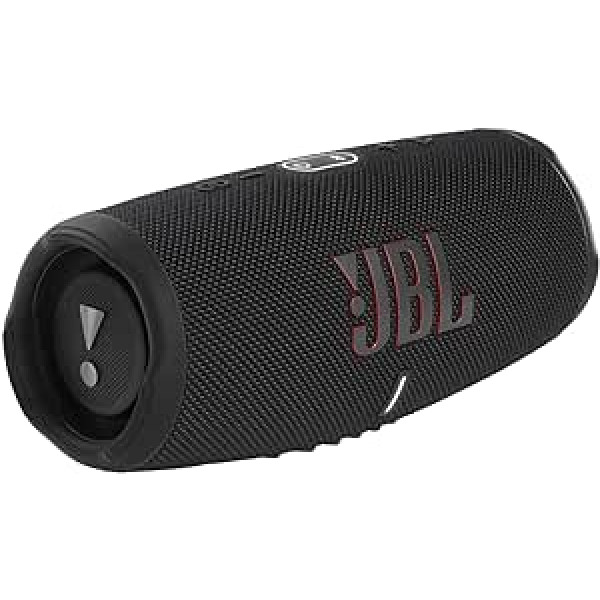 JBL CHARGE 5 — pārnēsājams Bluetooth skaļrunis ar IP67 ūdens aizsardzību un USB uzlādes portu — melns