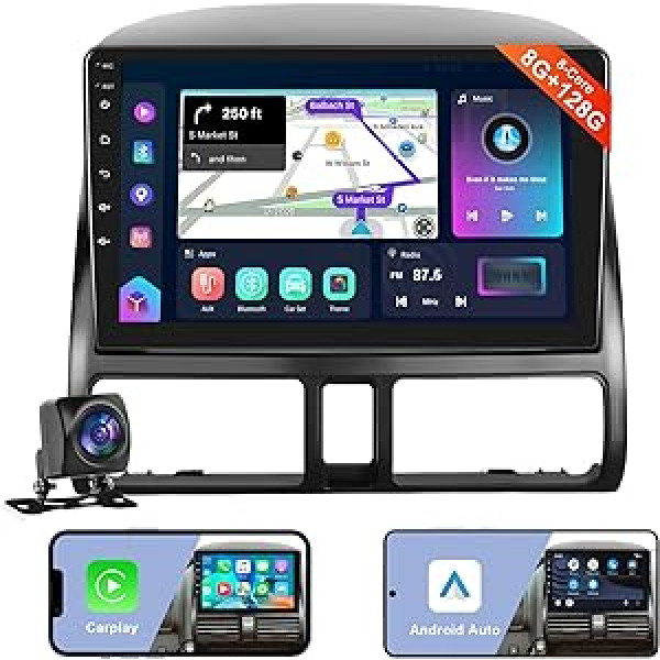 8 + 128 G: podofo 8 kodolu Android automašīnas radio bezvadu Apple Carplay ar 9 collu skārienekrānu Honda/CRV 2002-2006 SIM iespējotai Android automašīnas DSP Bluetooth FM/AM/RDS Dual USB ar Navi/AHD aizmugures skatu