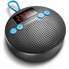 Wavemaster MOBI-3 portatīvais Bluetooth skaļrunis ceļā (360° skaņas lauks) ar radio, modinātāju un brīvroku funkciju mobilajiem skaņas avotiem, IPX5 aizsardzība pret šļakatām, antracīts/zils