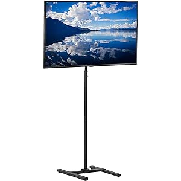 VIVO TV grīdas statīvs 13 līdz 50 collu ekrāniem, LED, OLED 4K, Smart Flat, izliekti monitori, VESA 200 x 200, augsts stienis skrejceliņiem un eliptiskajiem trenažieriem, melns, STAND-TV17