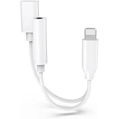 [„Apple MFi“ sertifikatas] Adapteris „iPhone“ ausinės ir įkroviklis, 2 viename „Lightning“ iki 3,5 mm AUX garso įkroviklio skirstytuvas, suderinamas su „iPhone 13/12/11/XS/XR/X 8/iPad“