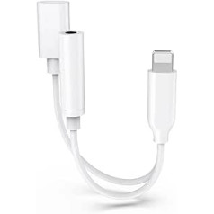 [Apple MFi Certified] Adapter iPhone Headphone & Charge, 2 in 1 Lightning to 3.5 mm AUX Audio Charger Splitter Compatible with iPhone 13/12/11/XS/XR/X 8/iPad