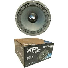 1 MIDRANGE XPL XW08-403 XW08 403 skaļrunis 20,00 cm 200 mm 8 collu diametrs 150 vati RMS 300 vati maksimālā pretestība 4 omi 99 dB SPL automašīnas melns komplekts 1