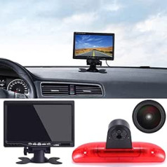 18 mm objektīvs Augstākās kvalitātes atpakaļgaitas kamera + 7 collu TFT LCD ekrāna monitora bremžu gaismas automašīnas jumta atpakaļgaitas kamera Fiat Ducato 244 autobusa kārbai/Peugeot Boxer/Citroen Jumper Relay 2002-2006