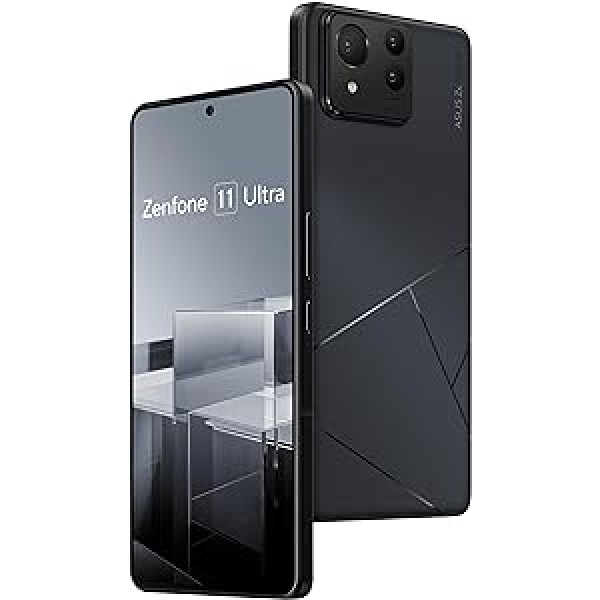 ASUS Zenfone 11 Ultra, ES oficiālais, mūžīgi melns, 16 GB RAM, 512 GB atmiņa, Snapdragon 8 Gen 3, 6,78 collu AMOLED 144 Hz, 50 MP Gimbal kamera