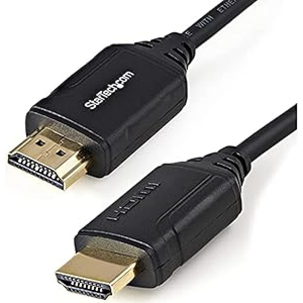 StarTech.com 50 cm Premium sertificēts HDMI 2.0 kabelis ar Ethernet — liela ātruma UHD 4K 60 Hz HDMI savienojuma kabelis HDR10 — HDMI kabelis (vīriešu/vīriešu) — UHD monitoriem/televizoriem/displejiem (HDMM50CMP)