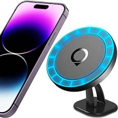 Quarble Magnetic Car Mount Compatible with MagSafe Case and iPhone 12 Pro Max Mini, 360° Adjustable Phone Holder for Dashboard, No Metal Plate Needed