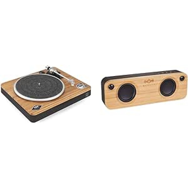 House of Marley Stir It Up bezvadu Bluetooth atskaņotājs, bambuss — ilgtspējīgi izgatavots vinila atskaņotājs ar priekšpastiprinātāju un kopā