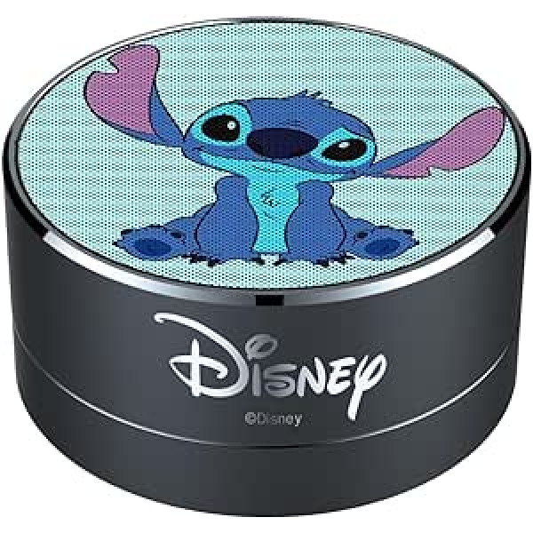 ERT GROUP Disney Stitch Bluetooth skaļrunis, 3 W portatīvais skaļrunis, iebūvēts mikrofons un FM radio, Micro SD kartes slots, uzlādējams akumulators, piemērots tālruņiem un planšetdatoriem