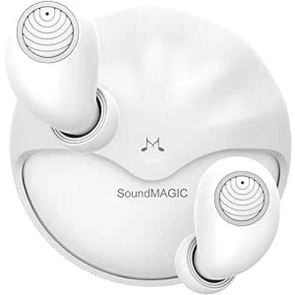 SoundMAGIC TWS50 G2 True Wireless Earbuds Bluetooth austiņas ausīs HiFi stereoaustiņas IPX6 ūdensizturīgas skārienvadības austiņas ar pārnēsājamu uzlādes korpusu baltā krāsā