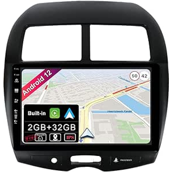 JOYX Android 12 automašīnas radio, kas piemērots Mitsubishi ASX (2010-2019) - bezvadu Carplay + Android automašīna - bez atpakaļgaitas kameras - [2G + 32G] - IPS 10,1 collas 2 DIN - DAB stūres vadība 4G WiFi BT