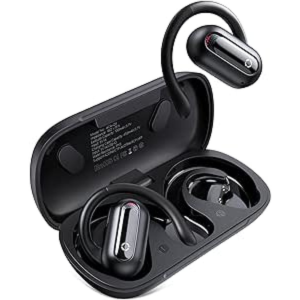 Bluetooth austiņas 5.3 HiFi stereo atvērtaauss Bluetooth saderīgas ar iPhone 15 14 ar diviem 15 mm dinamiskiem draiveriem, sporta Bluetooth austiņas ar auss āķi priekš Galaxy A35 SA55 S24 A34 S23, IPX5