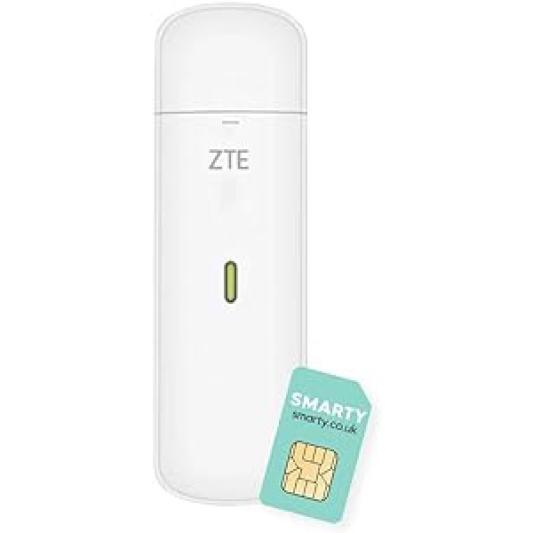 ZTE MF833U1 CAT4/4G USB raktas, atrakintas, pigus 150 Mbps daugiajuostis konfigūracija su 2 metų garantija ir nemokama Smarty SIM kortele – balta