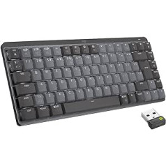 Logitech MX Mechanical Wireless Mini Keyboard with Lighting, Tactile Quiet Keys, US QWERTY Layout - Graphite