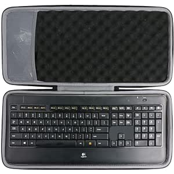 co2CREA cietais korpuss Logitech K800 bezvadu tastatūrai (melns korpuss)