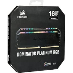 CORSAIR Dominator Platinum RGB 16GB (2 x 8GB) DDR4 3600 (PC4-28800) C18 1.35V AMD optimizuota atmintis juoda