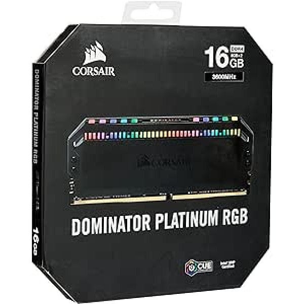 CORSAIR Dominator Platinum RGB 16GB (2 x 8GB) DDR4 3600 (PC4-28800) C18 1.35V AMD optimizuota atmintis juoda