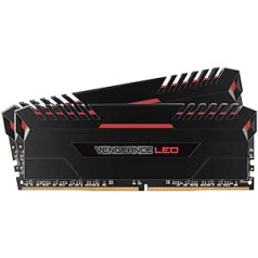 Corsair Vengeance LED 16GB (2x8GB) DDR4 3000MHz C15 XMP 2.0 Enthusiast LED-Beleuchtung Speicherkit - Schwarz mit Rot LED Beleuchtung