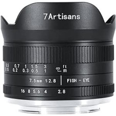 7artisans 7.5mm f2.8 Mark II APS-C Fisheye platleņķa objektīvs Micro 4/3 MFT spoguļkamera G1 G2 G3 G5 G6 G7 GF1 GF2 GX1 GX7 GM1 GM5 GH1 GH4 GH5